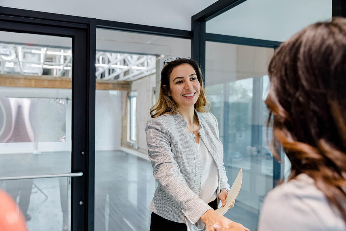 realtor greeting client